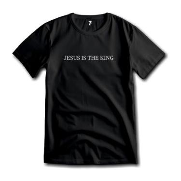 Imagem de Camiseta Jesus Is King Cristã Algodão Premium Evangélica - Sete Sete E