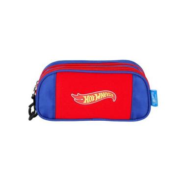 Imagem de Estojo Escolar Penal Hot Wheels Triplo ET49994 - Luxcel, VERMELHO