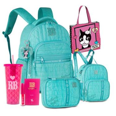 Imagem de Kit Mochila Escolar Estojo Lancheira Térmica Rebecca Bonbon, RB27001 A
