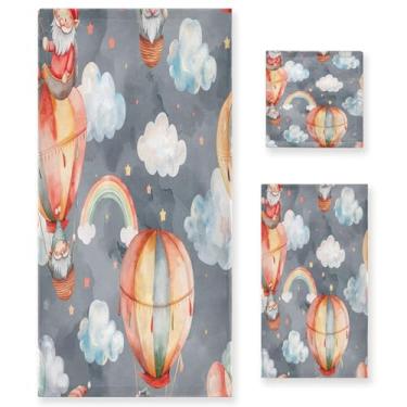 Imagem de xigua Gnomos fofos conjunto de toalhas de banheiro absorvente macio 3 peças toalha de banho toalha de mão toalhas decorativas para banheiro, academia, hotel, praia, piscina