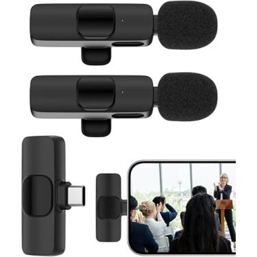 Imagem de Microfone Sem Fio Transmissor Receptor De Lapela Para Android Tipo c