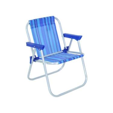 Imagem de Cadeira de Praia Infantil Azul Bel Dobravel Aluminio 25302
