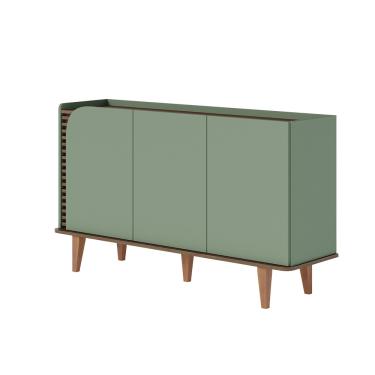 Imagem de Aparador Buffet Sala de Jantar 3 Portas Ewa 136cm Verde Pistache/amêndoa - D'Rossi