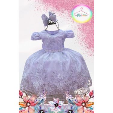 Imagem de Vestido Infantil Festa Realeza Branco