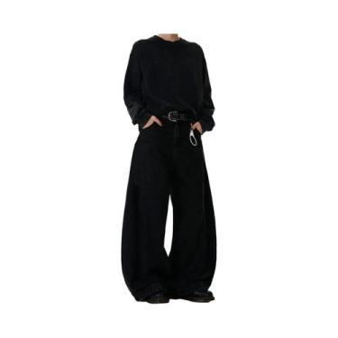 Imagem de Calças Jeans Masculinas Largas E Soltas De Verão E Primavera, Cor Sóli