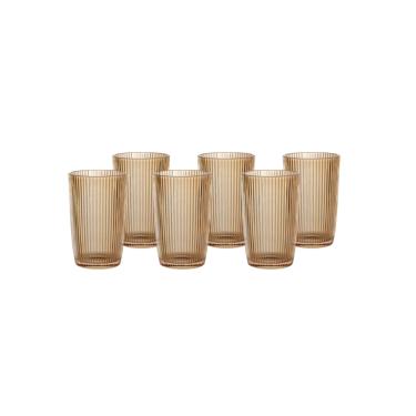 Imagem de Copo Long Drink Vidro Graffiato Ambar 370Ml 6 Peças