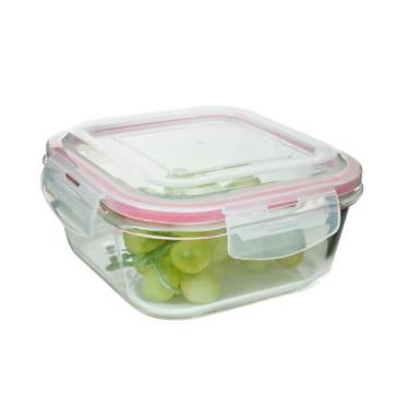 Imagem de Pote Marmita De Vidro Quadrado Com Tampa Hermética 800ml - CASITA, Ros