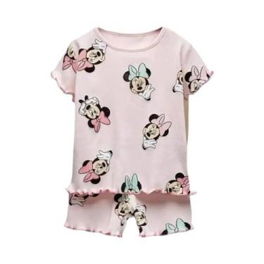 Imagem de Conjunto De 2 Peças Com Estampa Disney Mickey Minnie Para Crianças, Ca