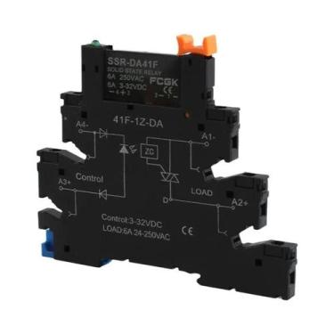 Imagem de Módulo De Relé De Estado Sólido Fino DC Control AC 6A Para Trilho DIN 