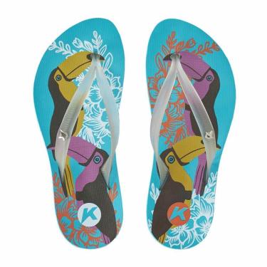 Imagem de Chinelo Kenner Ibiza Tucano Feminino - Azul e Laranja - 38-Feminino