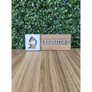 Imagem de Placa de sinalização Laboratório em mdf - Realaser Store