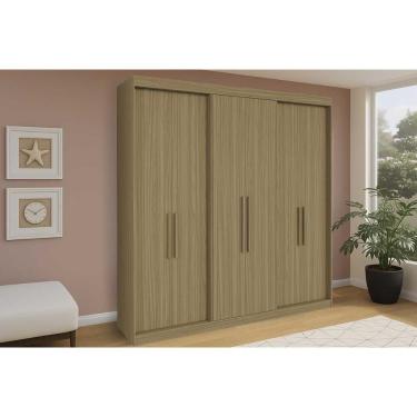 Imagem de Guarda Roupa Casal Ph 18041 6 Portas de Correr 2 Gavetas MDF Cedro Herval