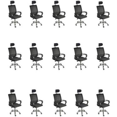 Imagem de Kit 15 Cadeiras De Escritório Oficial Secretária Roma Apoio - Oficial 