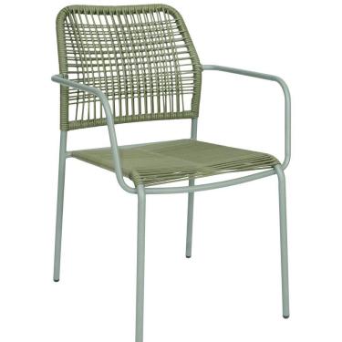 Imagem de Cadeira em Aço Carbono e Corda Náutica para Área Externa Copacabana Verde