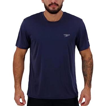 Imagem de Camiseta Masculina, Speedo, Interlock, Tecnologia Fastdry, Tamanho P - Marinho