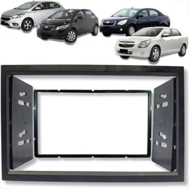 Imagem de Moldura 2 din do painel chevrolet gm onix cobalt para multimídia 7 pol