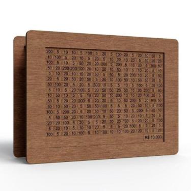 Imagem de Cofre de Dinheiro em MDF Cofre Desafio 10.000 para Guardar Notas e Moe