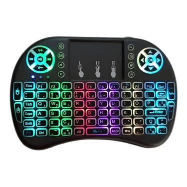 Imagem de Mini Teclado Sem Fio - Touch Pad Smart Tv Pc Celular - Led - Mini Keyb
