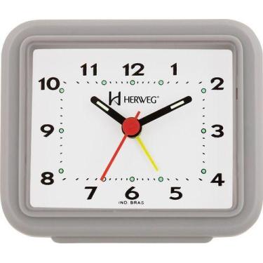 Imagem de Relogio despertador herweg 2612-024 cinza, Cinza