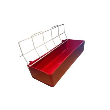 Imagem de Comedouro Com Grade Psitacídeos - 1 Litro - Vermelho  Ornamental