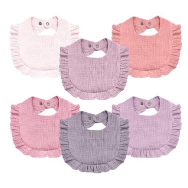 Imagem de Babadores bandana de musselina para bebê NISXABEBE, 6 peças, algodão m