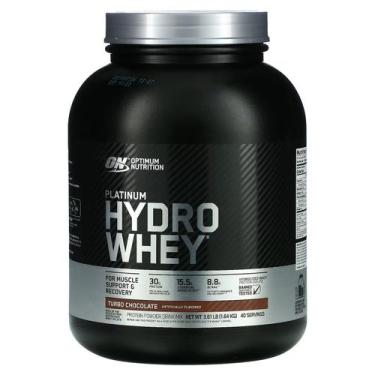 Imagem de Hydro Whey Platinum Optimum Nutrition 1,6kg 40 doses, Chocolate Turbo