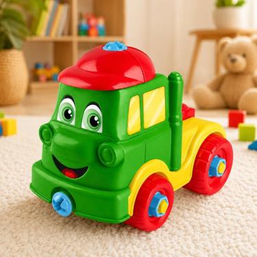 Imagem de Caminhão de Brinquedo Cebolinha Design Divertido Cores Vibrantes Polipropileno Lua de Cristal