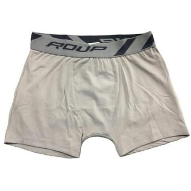Imagem de KIT 5 Cueca boxer masculina microfibra infantil juvenil Roup, P, Cinza