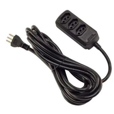 Imagem de Extensão Force Line 3m 3 Tomadas Tripolar 20a Preto 127/220v - FORCELI