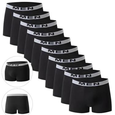 Imagem de Shorts Boxer Casuais Versáteis Pretos Para Homens Tamanho Plus, Conjun