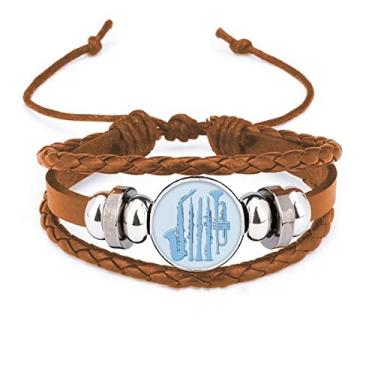 Imagem de un brand Pulseira de instrumentos musicais clássicos para instrumentos de vento, pulseira de couro, joias