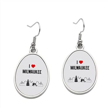Imagem de Brinco I Love Milwaukee – Brincos pendentes para meninas – Presente de festa de aniversário dos namorados