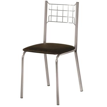 Imagem de Cadeira de Jantar Aço Nobre Íris com Assento em Corino