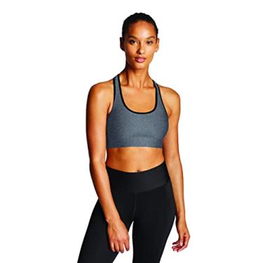 Imagem de Champion Sutiã esportivo feminino, suporte absoluto, moderado, sutiã esportivo de alto impacto para mulheres, Granito mesclado/preto, M