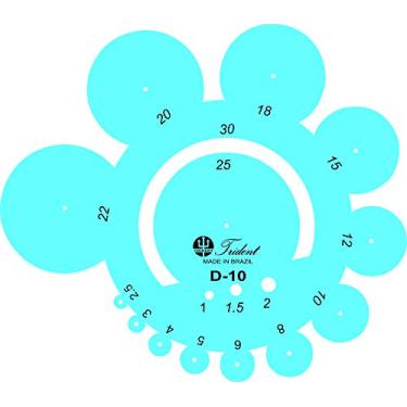 Imagem de Gabarito de Arcos ou Raios, Trident, Acrílico Azulado 14 x 13 cm, D-10