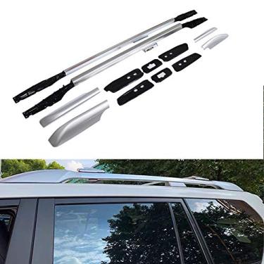 Imagem de UDP 2 peças de trilho de teto de alumínio prateado trilho lateral para Land Cruiser Prado FJ150 2010-2020