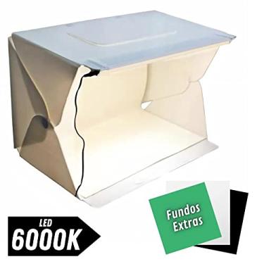 Imagem de Mini Studio Para Fotografar Produtos Largo Evobox Plus Led 6000K Totalmente Dobrável com Alça Para Transporte e 3 Fundos Diferentes
