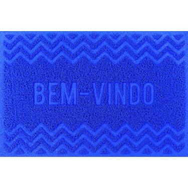 Imagem de Capacho Vinílico Color Block 40cmx60cm Colorful Bella Casa Azul