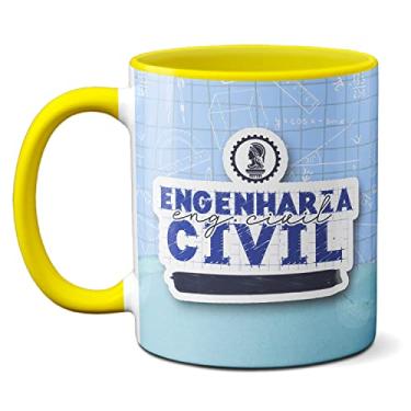 Imagem de Caneca Engenharia Civil Quis Abalar Minha Estrutura Logo Eu (Amarela)