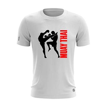 Imagem de Camiseta Academia Corrida Muay Thai Treino Luta Arte Marcial Cor:Branco;Tamanho:M