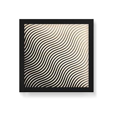 Imagem de Arte Maníacos Quadro Decorativo em Madeira Optical Linhas Ondas - 30x30cm (Moldura caixa em laca preta)