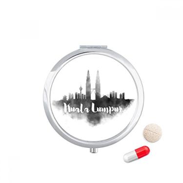 Imagem de Kuala Lumpur Malaysia Landmark Ink Estojo de pílulas de cidade, recipiente de armazenamento de remédios