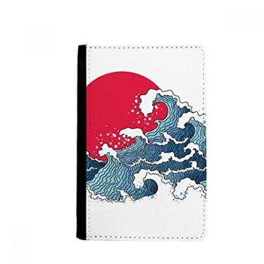 Imagem de Porta-passaporte Notecase Burse Notecase Carteira Mar Vermelho Sol Mar Aquarela Porta-cartões