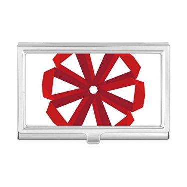 Imagem de Carteira vermelha abstrata para cartões de visita origami com flor de Natal