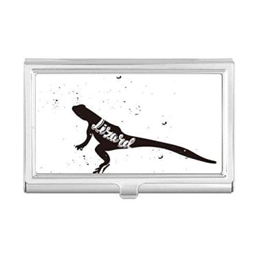 Imagem de Porta-cartões de visita de animais em preto e branco Lagarto