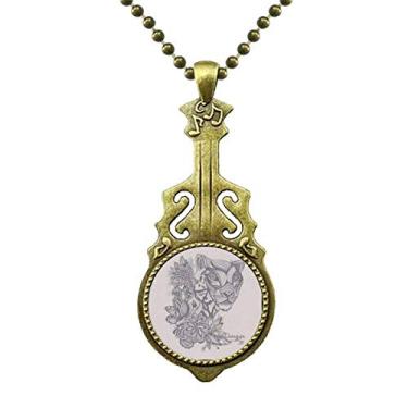 Imagem de DIYthinker Colar moderno com desenho de leopardo e desenho animado Art Deco, joia antiga com pingente de música