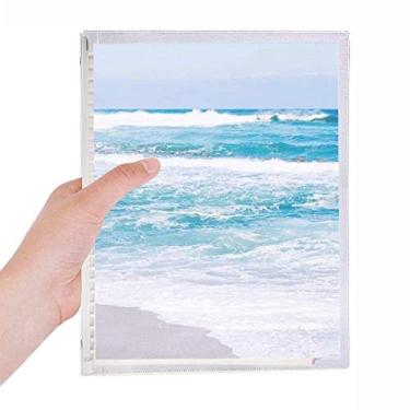 Imagem de Caderno de fotos da natureza da ciência da praia oceano com folhas soltas e diário recarregável
