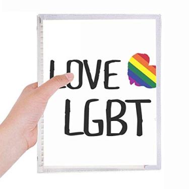 Imagem de Caderno Love LGBT com tinta arco-íris, diário de folhas soltas recarregável