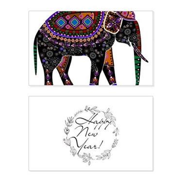 Imagem de Elefante colorido China Minoria Vestir Totem Ano Novo Festival Cartão Bless Mensagem Presente