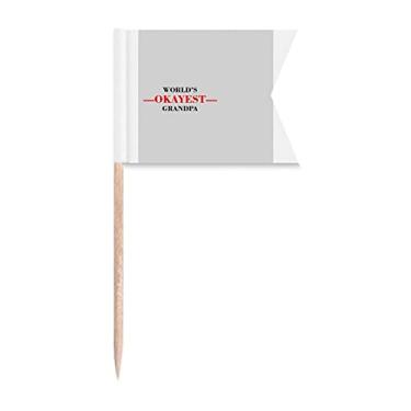 Imagem de World's Okayest Grandpa Best Citação Palito Sinalizadores Marcação de Etiquetagem para Bolo de Festa Comida Cheeseplate